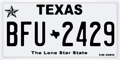 TX license plate BFU2429