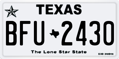 TX license plate BFU2430