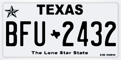 TX license plate BFU2432