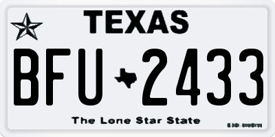 TX license plate BFU2433