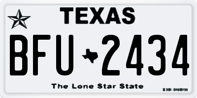 TX license plate BFU2434