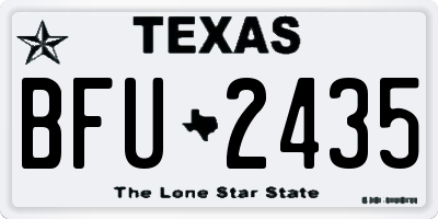 TX license plate BFU2435