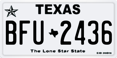 TX license plate BFU2436