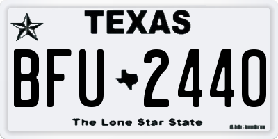 TX license plate BFU2440