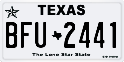 TX license plate BFU2441