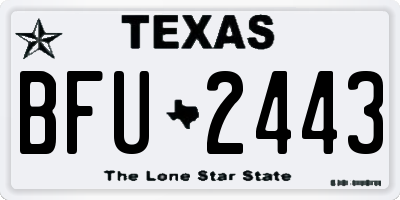 TX license plate BFU2443