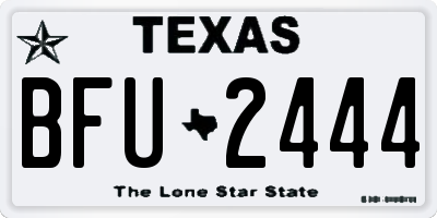 TX license plate BFU2444