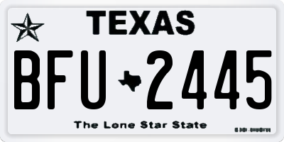 TX license plate BFU2445