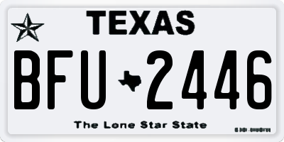TX license plate BFU2446