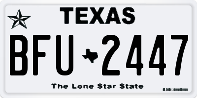 TX license plate BFU2447