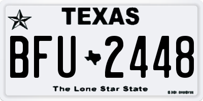 TX license plate BFU2448