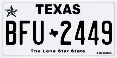 TX license plate BFU2449