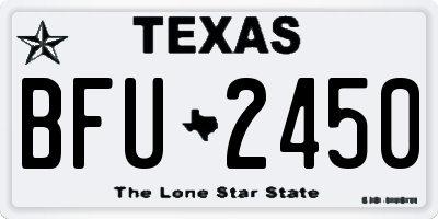 TX license plate BFU2450