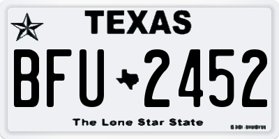 TX license plate BFU2452