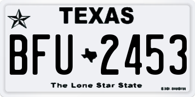 TX license plate BFU2453