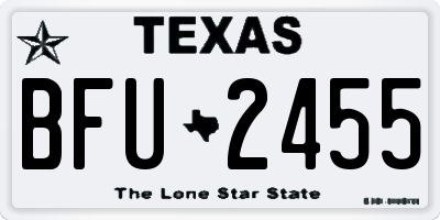TX license plate BFU2455