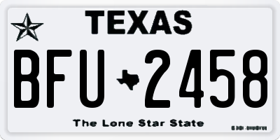 TX license plate BFU2458