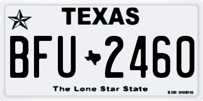 TX license plate BFU2460