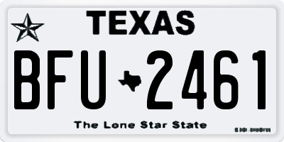 TX license plate BFU2461