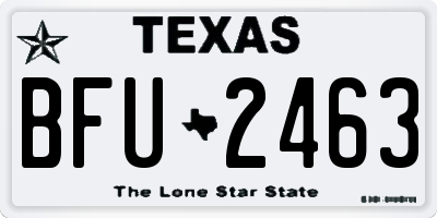 TX license plate BFU2463