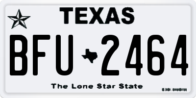 TX license plate BFU2464