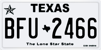 TX license plate BFU2466