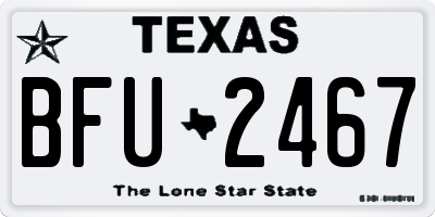 TX license plate BFU2467