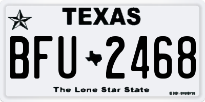 TX license plate BFU2468