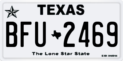 TX license plate BFU2469