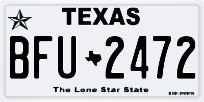TX license plate BFU2472