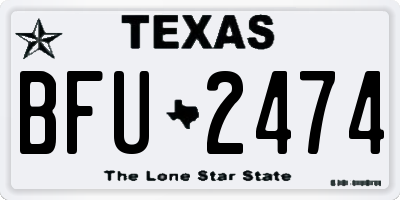 TX license plate BFU2474