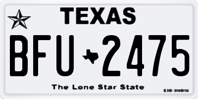 TX license plate BFU2475