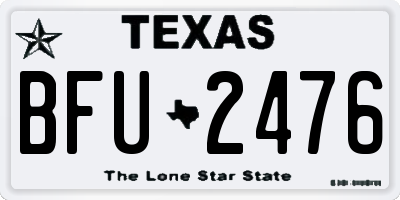 TX license plate BFU2476
