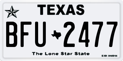 TX license plate BFU2477