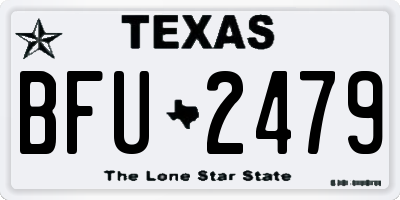 TX license plate BFU2479