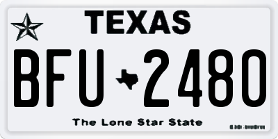 TX license plate BFU2480