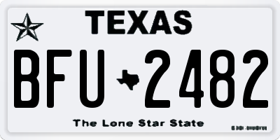 TX license plate BFU2482