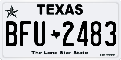 TX license plate BFU2483