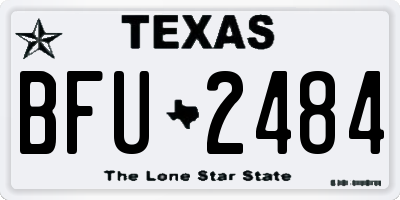 TX license plate BFU2484