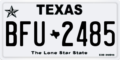 TX license plate BFU2485