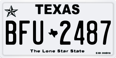 TX license plate BFU2487