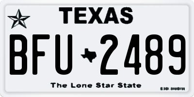 TX license plate BFU2489