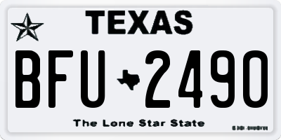 TX license plate BFU2490