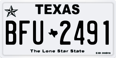 TX license plate BFU2491