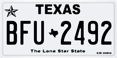 TX license plate BFU2492