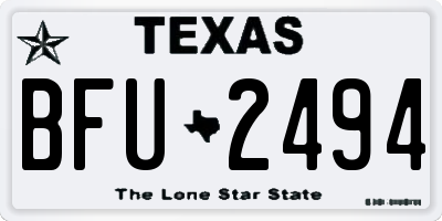 TX license plate BFU2494