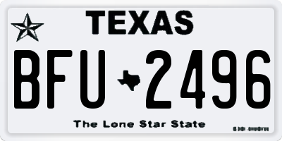 TX license plate BFU2496