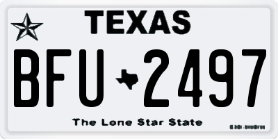 TX license plate BFU2497