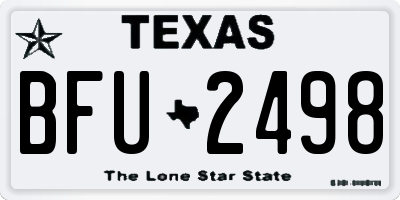TX license plate BFU2498