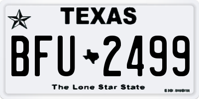TX license plate BFU2499